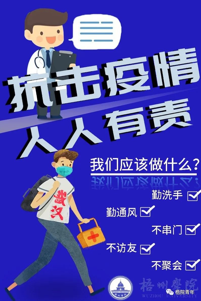 抗击疫情人人有责,我们能够做到的就是保护好自己,不聚堆,戴口罩,武汉